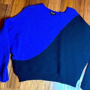 Express Size L Black and blue Sweater. Used once! Great condition!